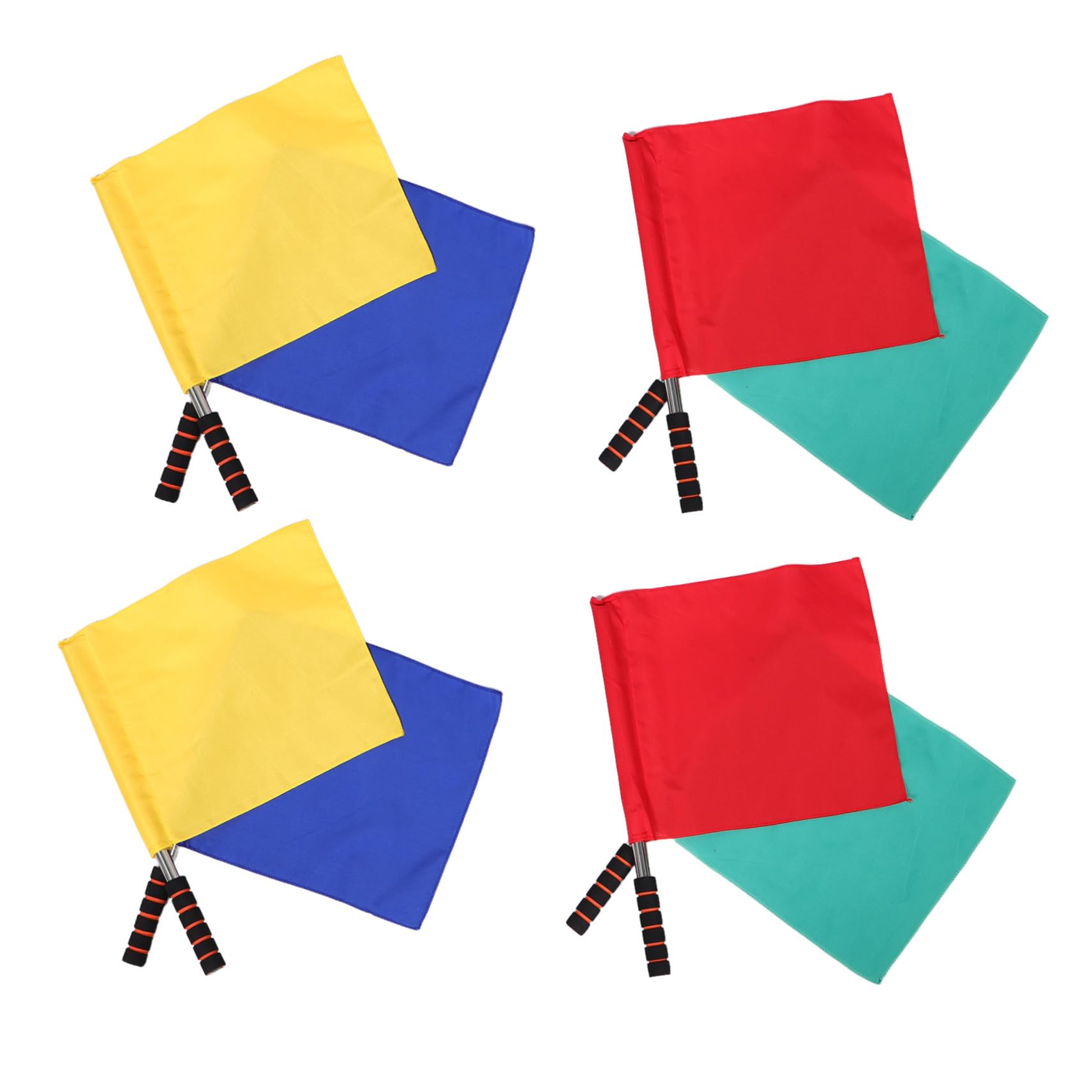 Toddmomy 8 Piezas Banderas de Árbitro Deportivas Multifuncionales para Fútbol Voleibol y Atletismo Resistentes la Intemperie con Mango Ergonómico y Colores Visibles para Señalización y