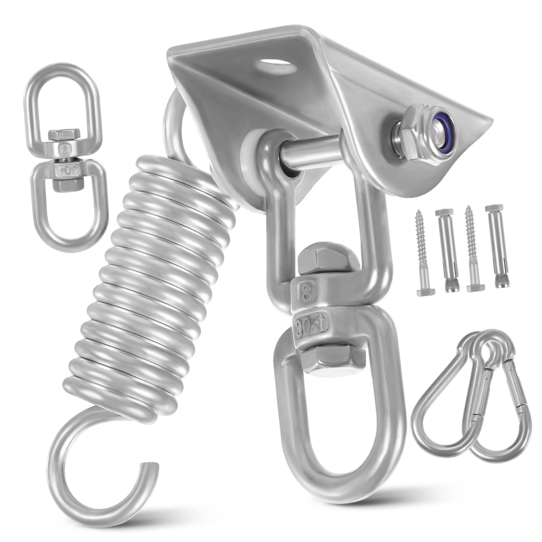 Toddmomy Robustes Schaukel Aufhängeset aus 304 Edelstahl mit Glatter Oberfläche und Sicherer Befestigung für Wand und Spielplatz Schaukelhaken und Schrauben