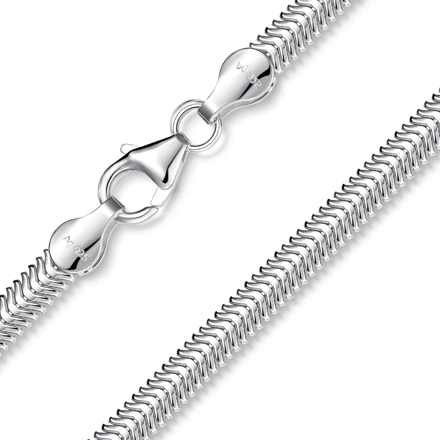 MATERIA by Matthias Wagner Schlangenkette Silber 925 flach Damen Halskette Collier 4,2mm K50