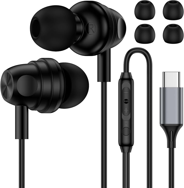 USB C Earbuds Wired Headphones for iPhone 17e 17 Pro Max 17 Air 16 16e 15 | Type C Headphones Wired Earphones Ear Buds for Samsung Galaxy S26 Ultra S26 S25 S24 S23 A16 5G A17 A26 with Microphone