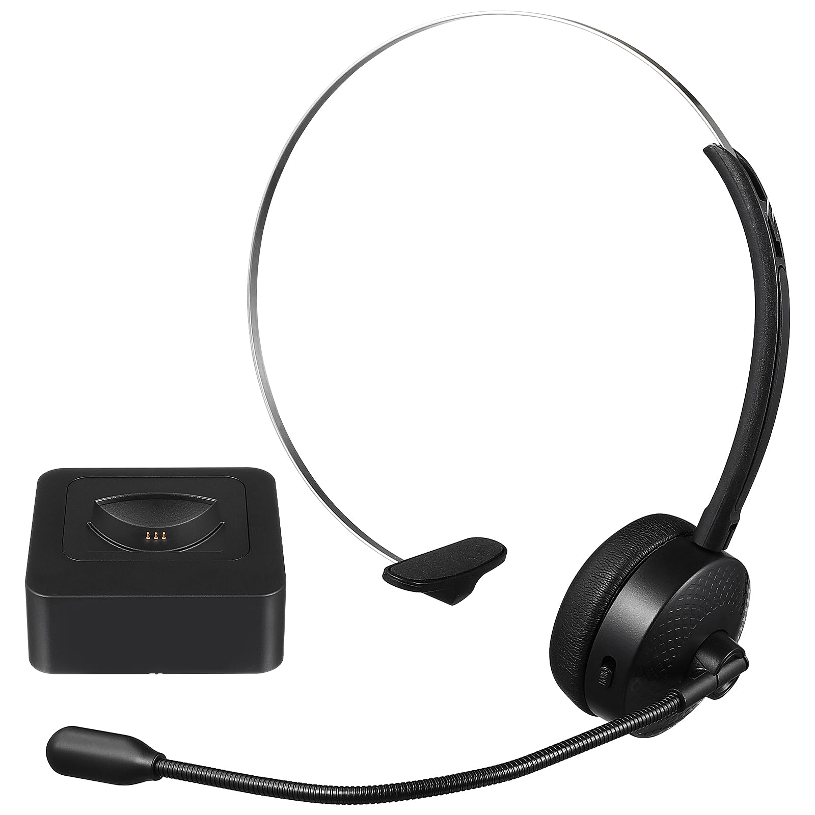 Auricolare Wireless Business Monoorecchio Nero per Chiamate | Base di Ricarica Inclusa, Capacità 150mah, Design Ergonomico, Uso Casa Ufficio