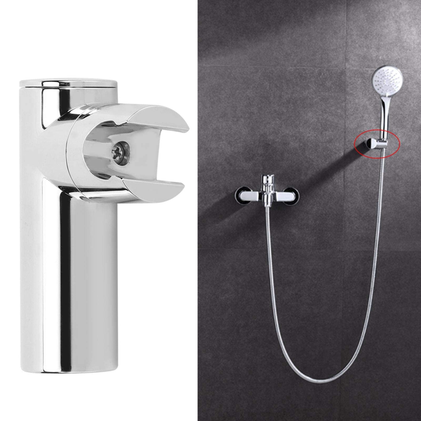 Supporto per doccia portatile, Supporto per soffione doccia portatile girevole per bagno di casa, supporto per staffa a parete galvanica cromata per uso bagno