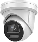 4MP Full Time Color PoE IP 24/7 Color Night View H.265+ Turret 2.8mm Built in Mic and Speaker Strobe Light Alarm Compatible with Hikvision DS-2CD2347G2-LSU/SL