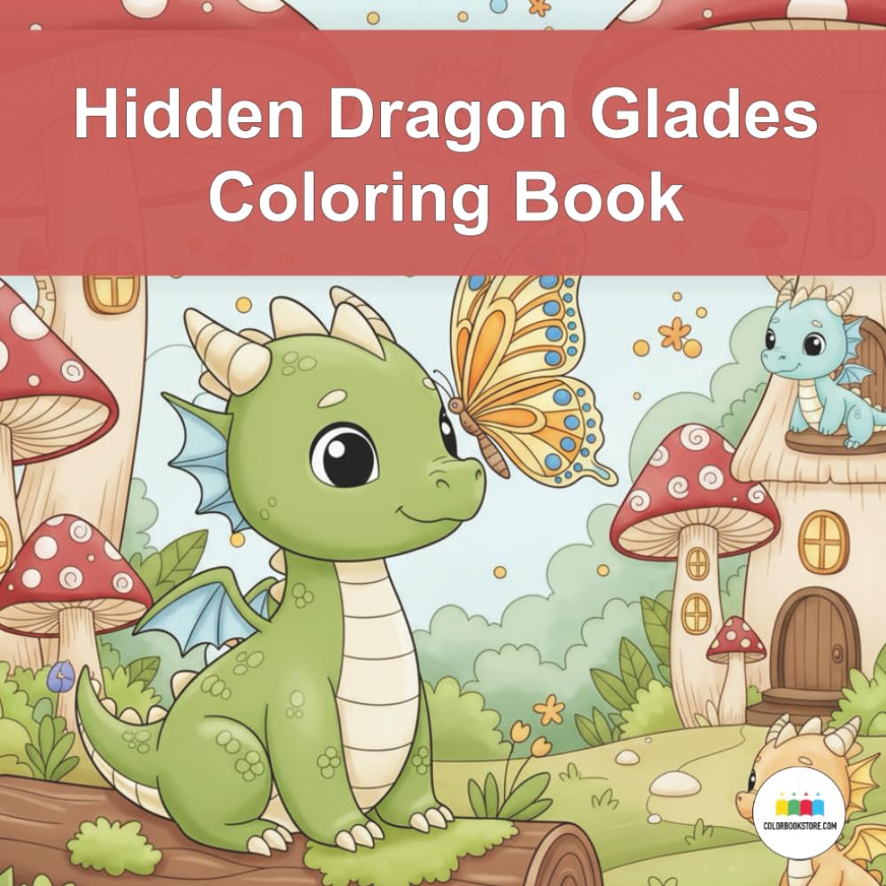 Hidden Dragon Glades Coloring Book: Step into a cozy, enchanted forest where magic is real
