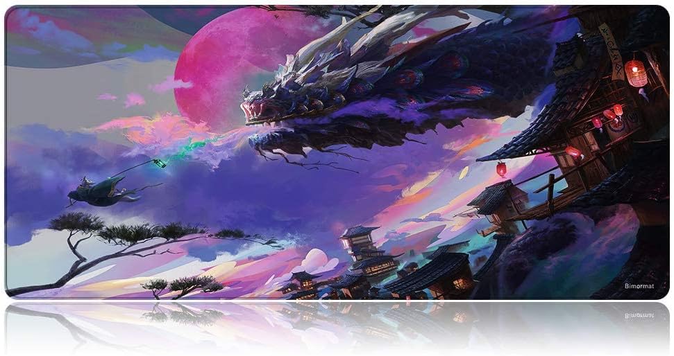 Bimormat Personalized XXL Gaming Mouse Pad, Large Anime Mousepad (35.4x15.7 inches),Extended Big Mouse Mat, The Best Desktop Companion for Gaming,Office and Study(US41 zilong)