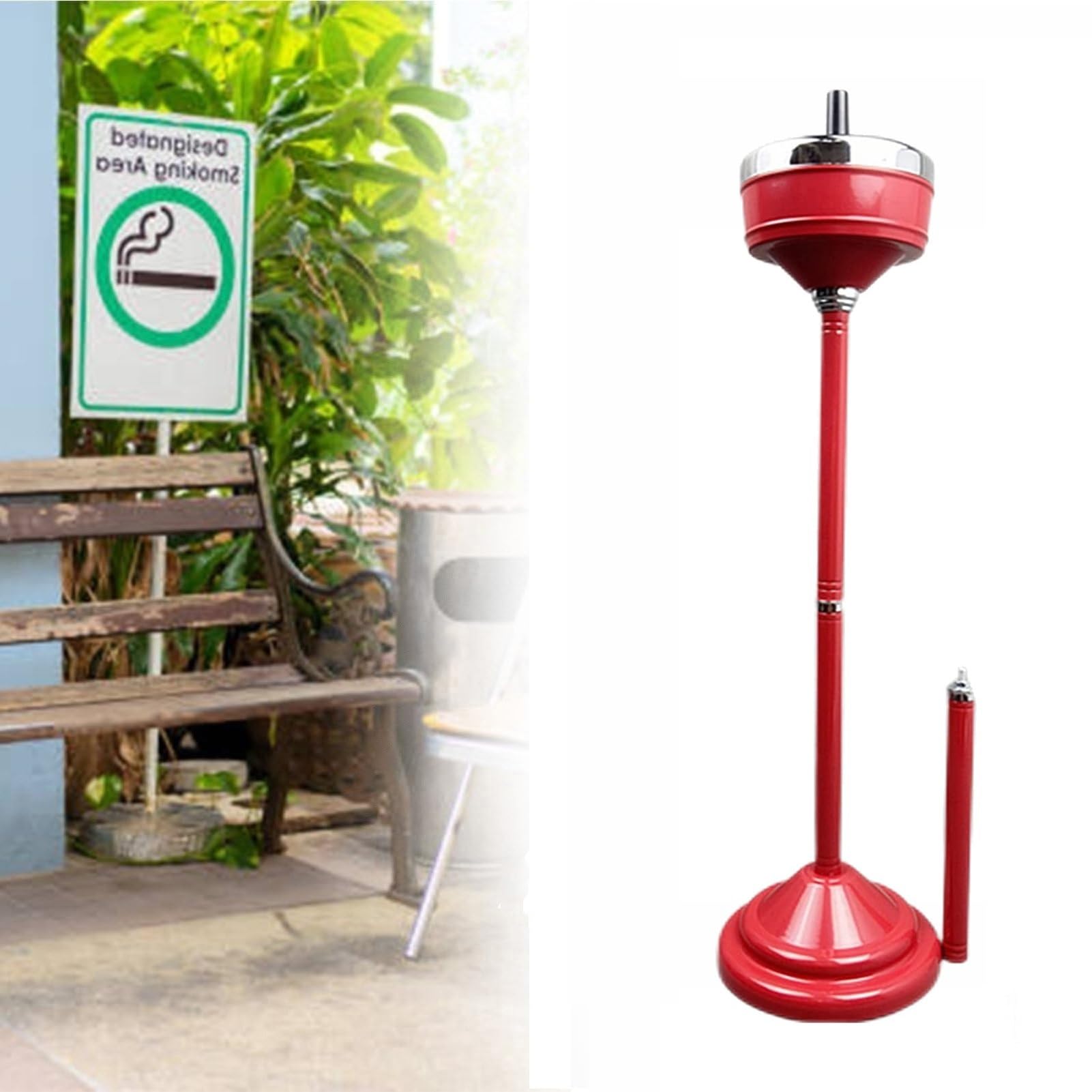 Indoor Outdoor Floor Standing Ashtray, Outdoor Ashtray for Cigarettes, Stand Up Ashtray, Smart Ashtray, Floor Ashtray for Cigarettes Outdoor Indoor Hinged Lid Cigar Ashtray Stand Self Cleaning(Z1)