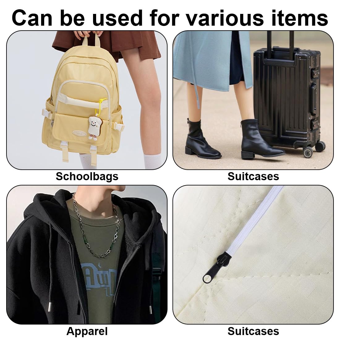 Reißverschluss Reparatur Set 12-teilig - Universal Für Kleidung & Gepäck