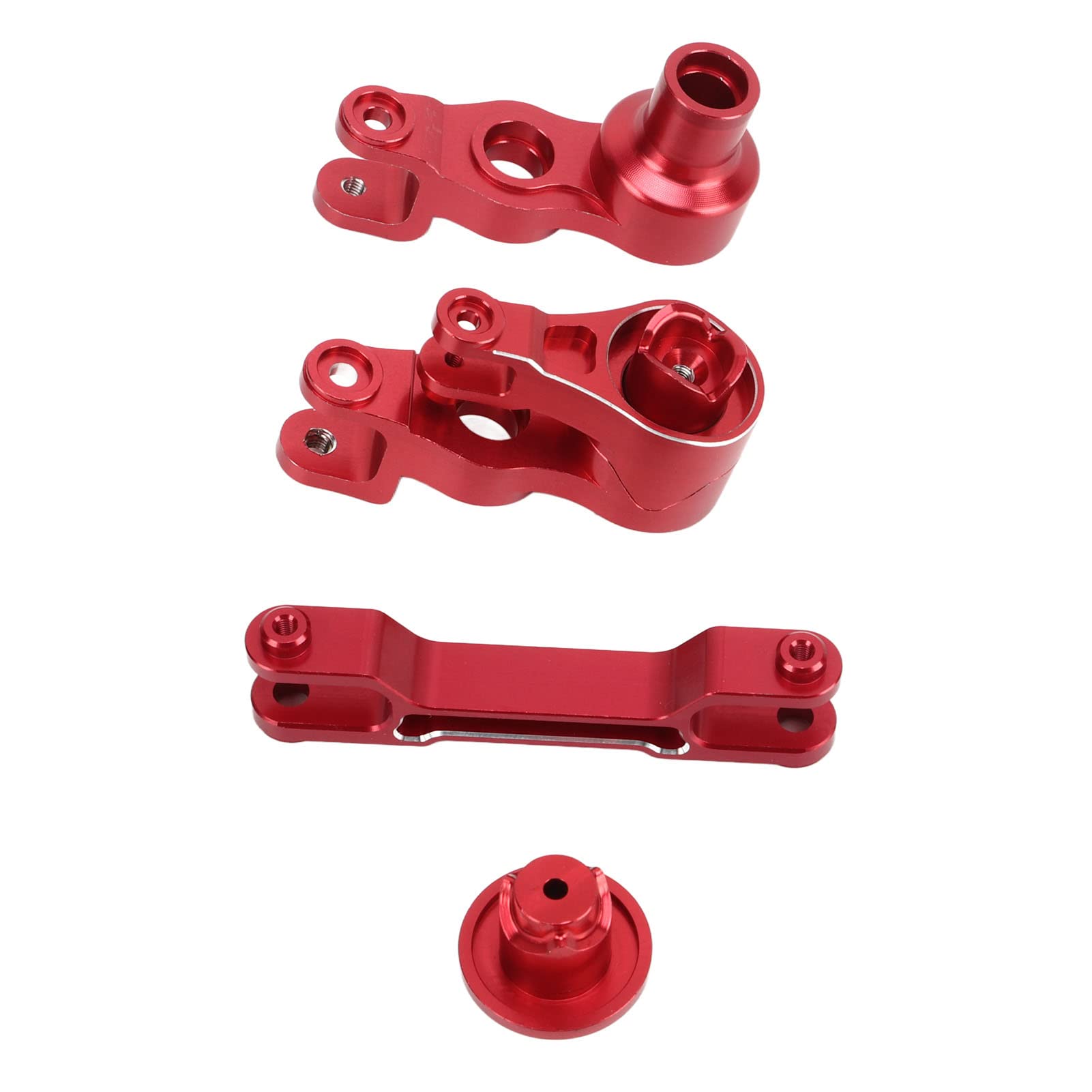 Jeanoko Zestaw Układu Kierowniczego RC Stop Aluminium do 1/5 RC Car Performance Upgrade Kompaktowe, Lekkie Akcesoria (Czerwony)