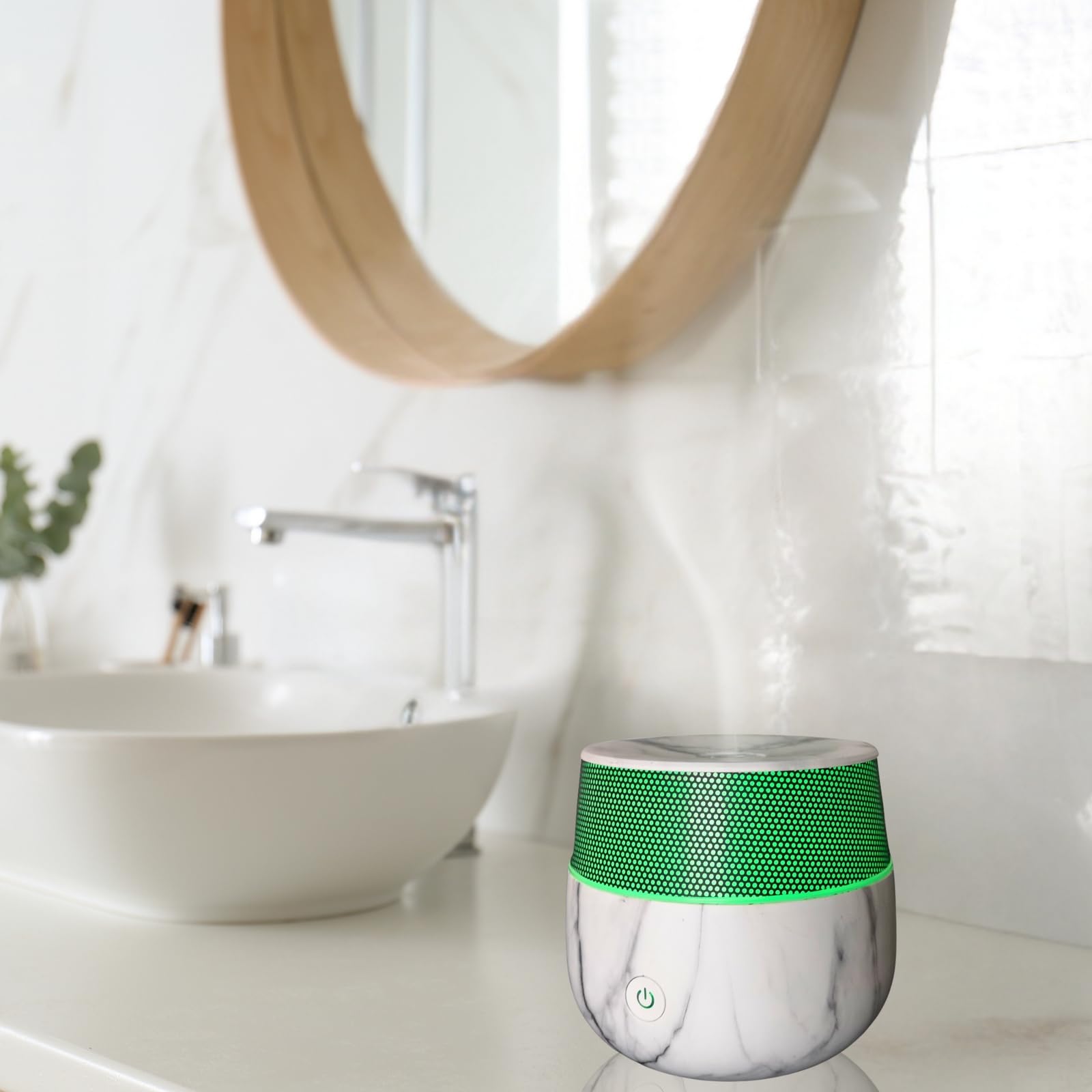 Zen'Arôme - Diffusor Kailo - Luftbefeuchter für ätherische Öle - Ultraschall-Aromatherapie-Vernebler - Elektrische Duftlampe im Marmor-Design mit verstellbarer LED-Beleuchtung und Diffusion - Auto-Off