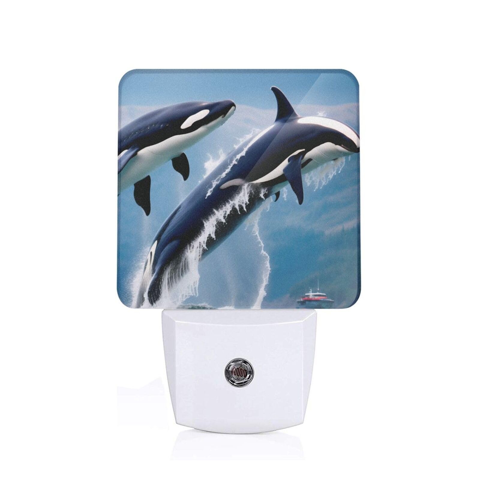 Whale Print Night Lights,Night Light Plug in Wall,Night Lights for Adults,Hallway,Kitchen, Plug in Night Lights for Bedroom, Corridor