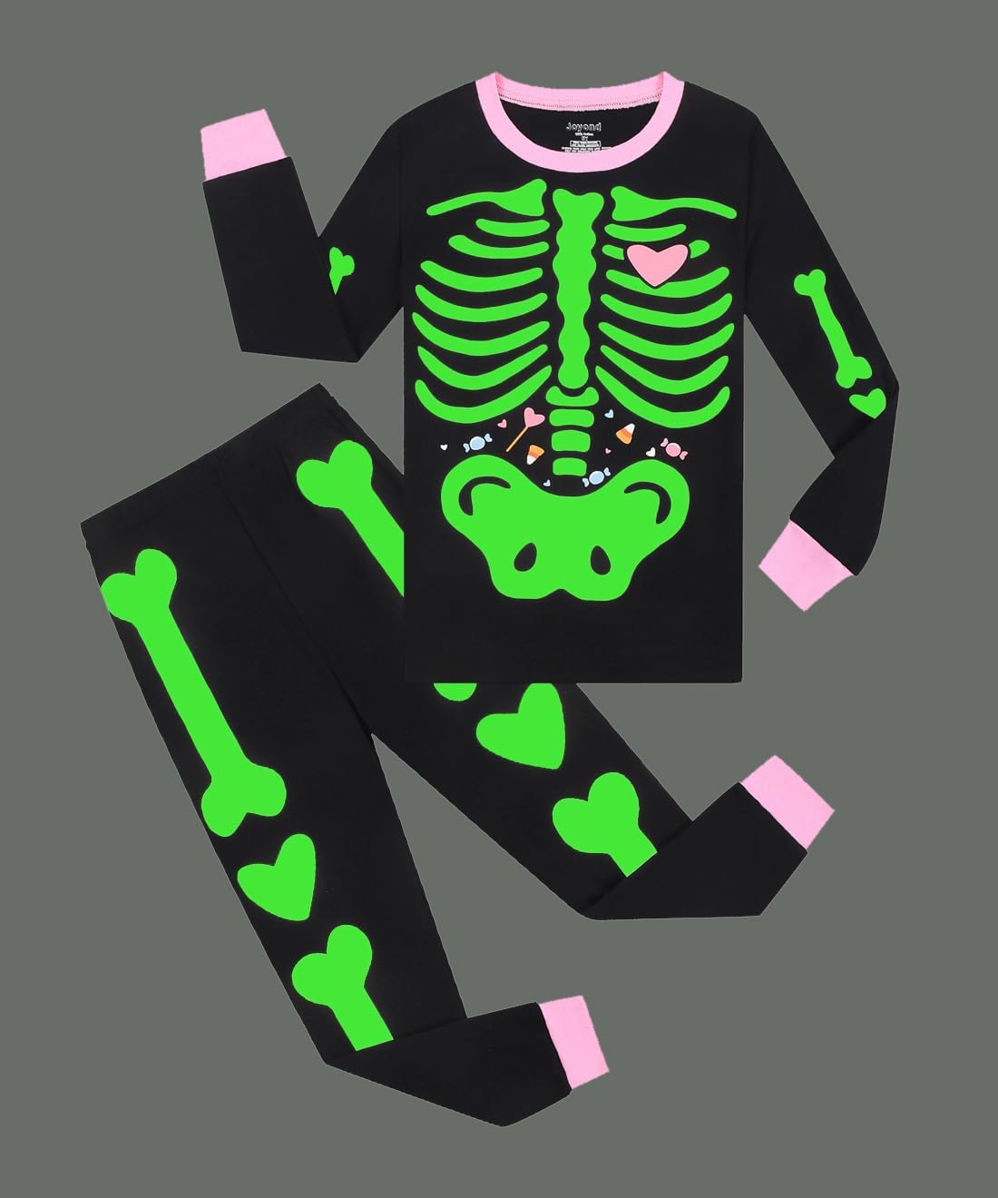 Joyond Boys Girls Halloween Pajamas Thanksgiving Pjs Glow-in-the-Dark 100% Cotton Kids Holiday Sleepwear Size 2T-14Years