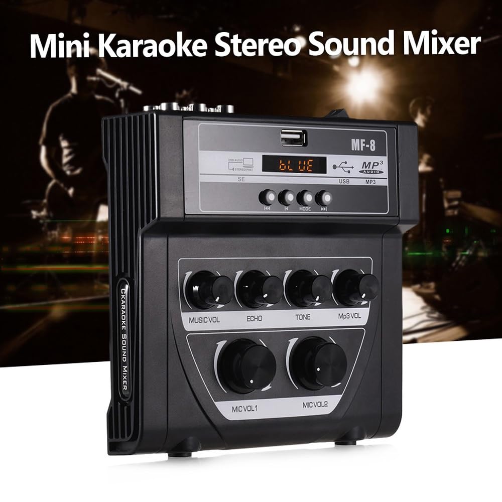 Mikser DJ-ski, Mikser dźwięku Miksery echa stereo Podwójne wejścia mikrofonowe Obsługa nagrywania BT MP3
