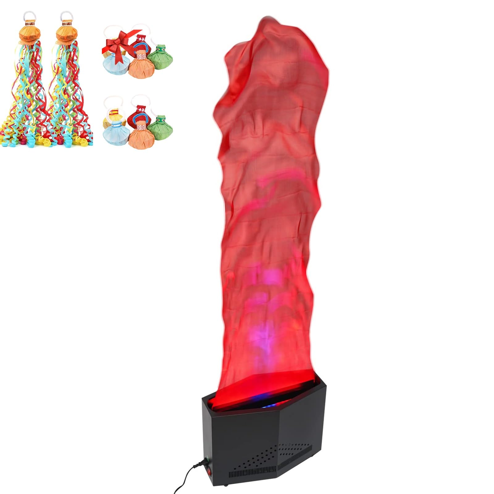 Fałszywy efekt ognia, 36 diod LED elektryczna lampka imitująca ognisko, 3D sztuczny płomień, idealna na imprezy przy ognisku (1.8m/5.9ft)