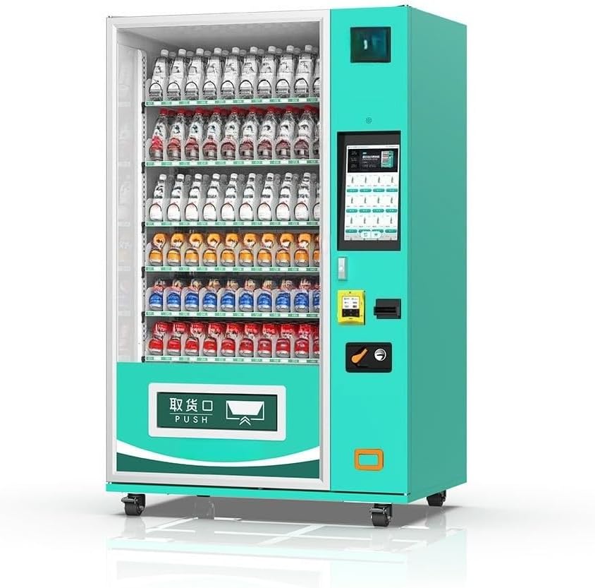Smart Vending Machine – Automatic Refrigerated Vending Equipment with Coin, Cash & Credit Card Payment, Combo Snack & Drink Self-Serving Vendor for Offices, Schools, Gyms, Universities