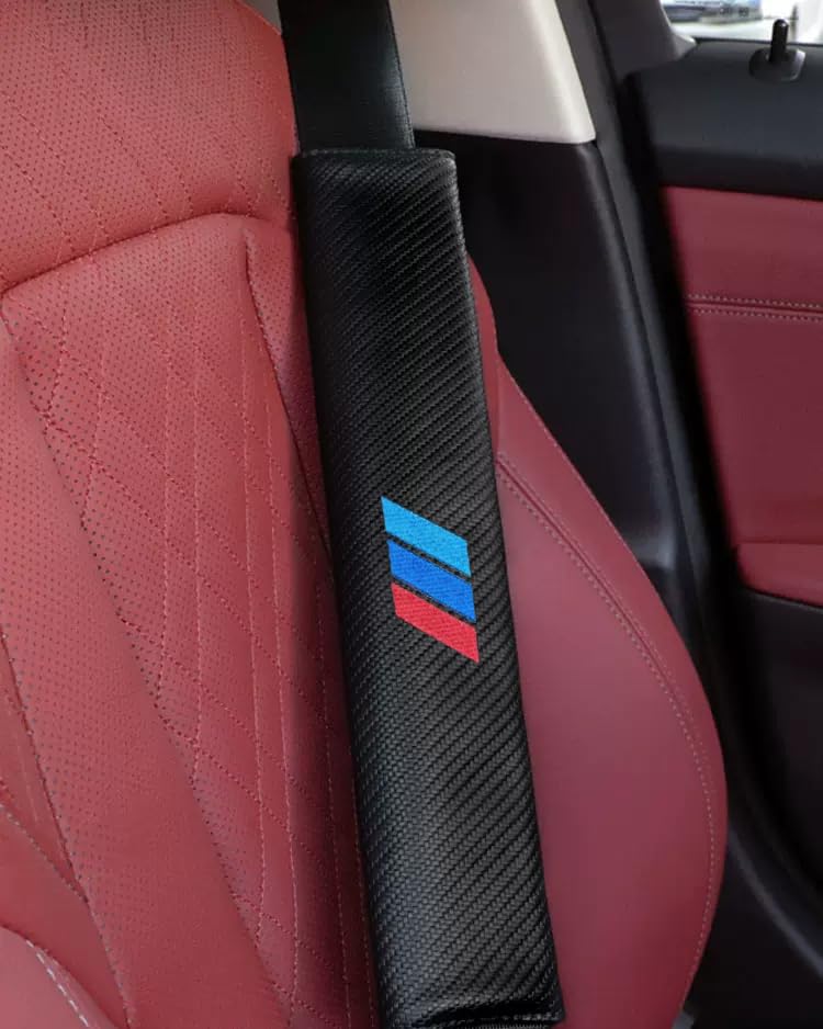2PCS Car Seat Belt Cover for BMW, Carbon Fiber Seatbelt Shoulder Protection, Soft Car Seat Belt Strap Cushion Protect Your Neck and Shoulder, Car Accessories Seat Belt Pad for Car Truck (Black) - Image 6