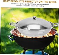 Vista 5 de Garneck Olla de acero inoxidable Olla de doble manija Olla caliente Olla seca Resistente al calor Fácil de llevar