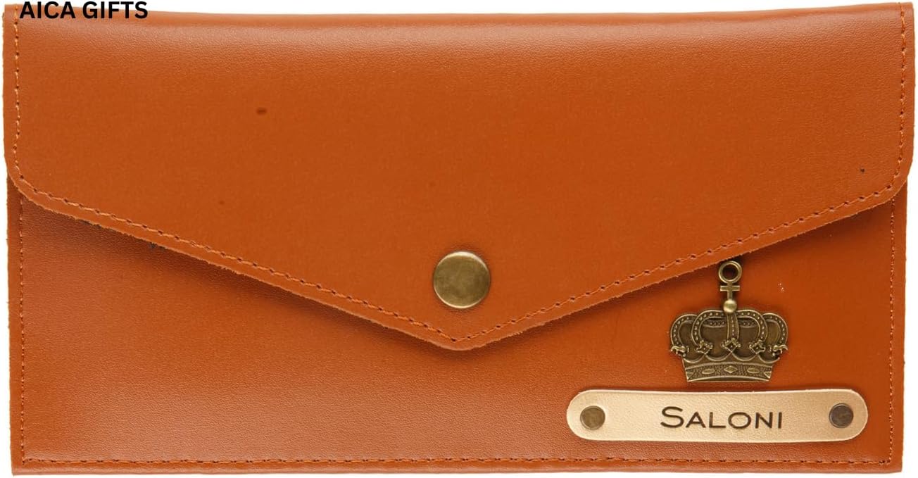 Personalized Name & Charm Leather Womens Wallet (Tan Brown) | Customized Gifts for Women Girls | Gifts for Women | Wallet for Woman | Diwali Gifts | Wallet for Women | Corporate Gifts for Staff