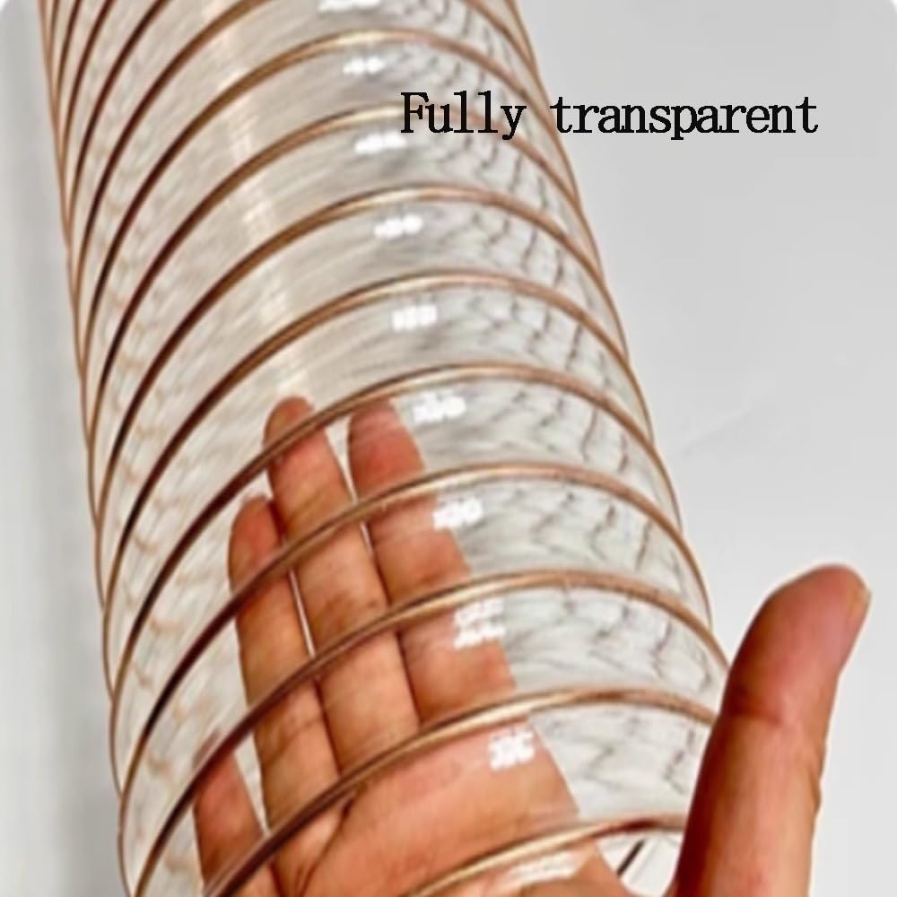 Manguera flexible de recogida de polvo de poliuretano de 10 pies con alambre de acero en espiral, manguera de vacío de 275 mm para carpintería, CNC y extracción de polvo de tienda