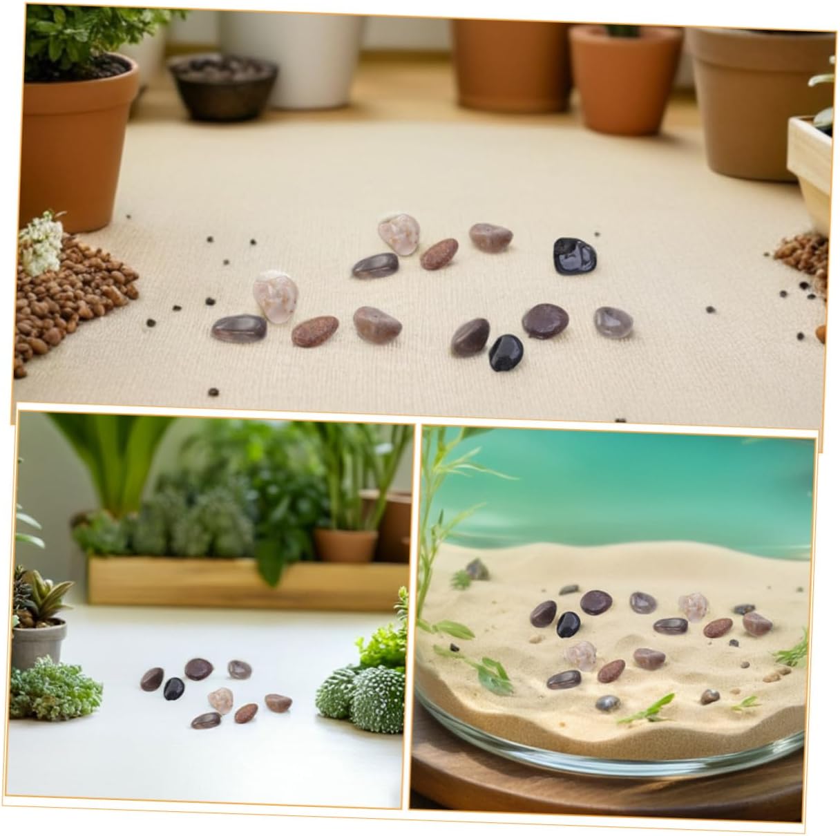 BESTYASH Natural Rainflower Pebbles 1500g Aquarium Rock Decor 2-3cm Polished Fish Tank Stones for Landscaping Garden and Aquatic Pets