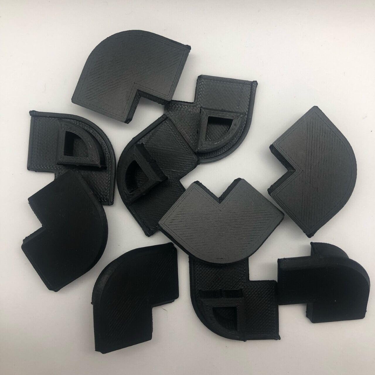 Campervan Motorhome Van Corner Trim Profile 15mm Plastic End Caps MULTI PACKS/COLOURS (10, Black)