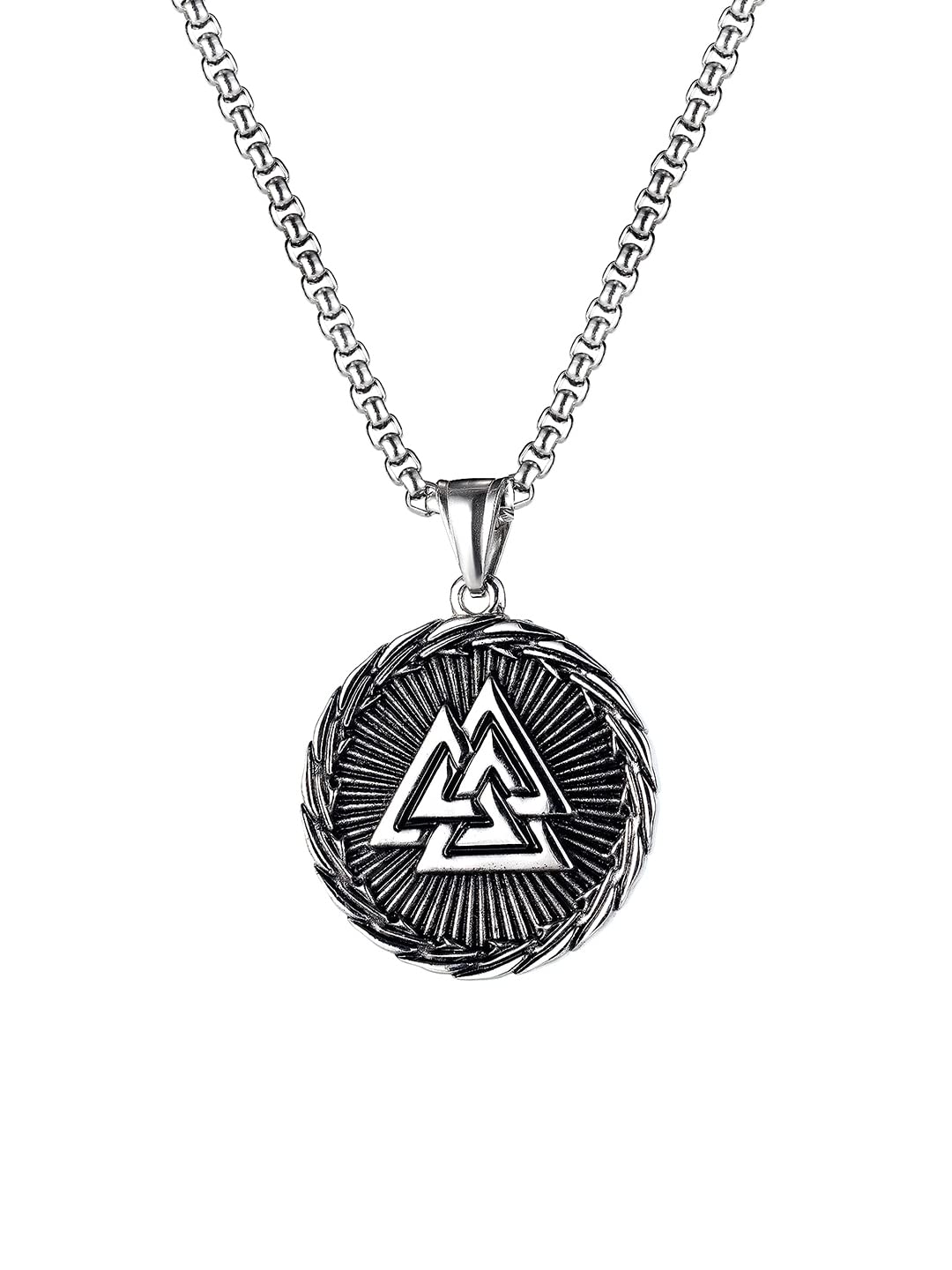 See full amazon price history chart for Yellow Chimes Chain Pendant for Men Silver Chain Men Pendant Stainless Steel Valknut Odin Symbol Locket Pendant for Men and Boys. Yellow Chimes Chain Pendant for Men Silver Chain Men Pendant Stainless Steel Valknut Odin Symbol Locket Pendant for Men and Boys. (B09NVY768F) Amazon Price History, Amazon Price Tracker