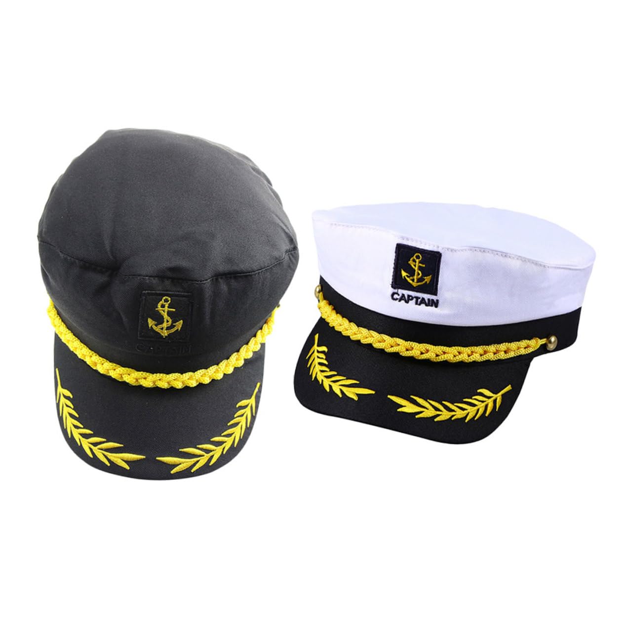 4 Stück Teiliges Yacht Kapitänsmützen Weiß Schwarz Atmungsaktive Matrosenmützen Für Cosplay Geburtstag Hochzeit Themenparty Outdoor Sonnenschutz