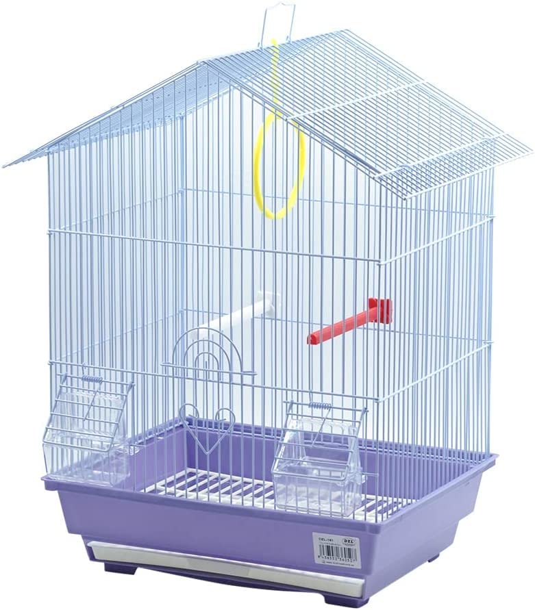 DZL Jaula para pajaros con comederos,Palos y Columpios (34.5X28X49.5) Color Entrega Azar
