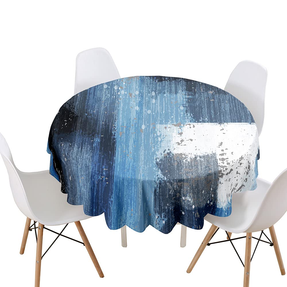 Highdi Nappe Ronde Anti Tache, 3D Abstrait Imprimer Impermeable Nappe De Table De Décoration Pour Cuisine Picnic Party Jardin Table Protection Tables