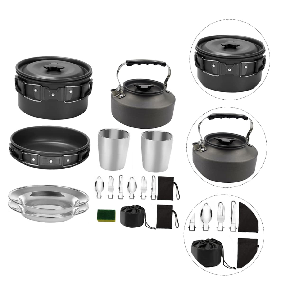 Hemobllo Cuisine pour Barbecue Et Randonnée Plaque De Cuisson Et Vaisselles Pratiques Ustensiles Légers Et Résistants