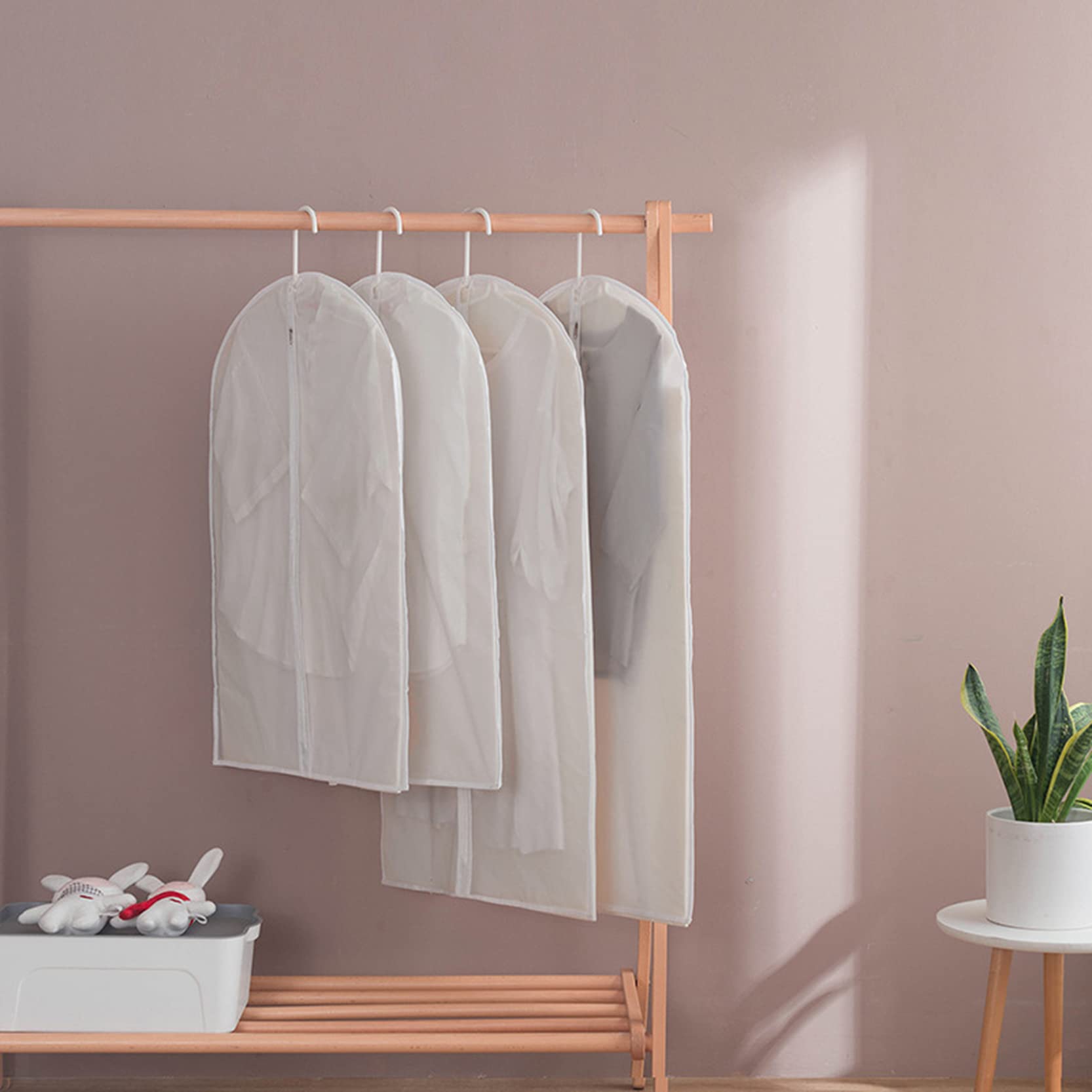 Fundas Para Ropa Bolsas Protectoras Con Cremallera,6 Piezas Impermeables A PruebPara Fundas Para Ropa,Fundas Para Trajes De Vestir Para Almacenamiento En Armario,Se Puede Lavar,A-60 x 120 cm