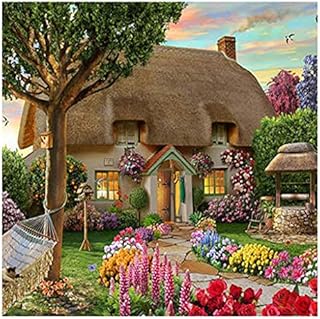 5D DIY Diamond Paint Kits, 5D Dream House Full Drill Crystal Cross Stitch, Rhinestone Embroidery Arts and Crafts Canvas Painting Pictures by Numbers for Kids Adults Home Wall Art Decor - 30 * 30cm