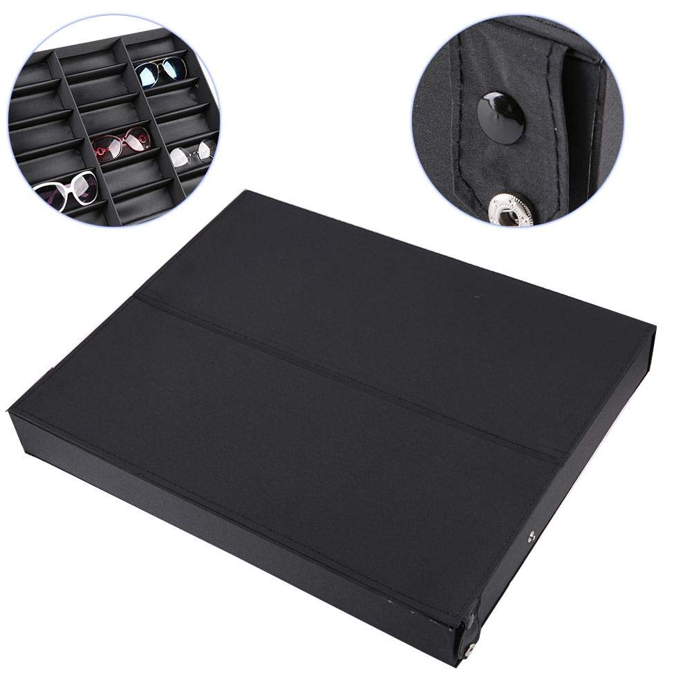 Wakects Expositor para Gafas y Joyas, Caja Organizadora de 18 Compartimentos, 47 x 37 x 6 cm