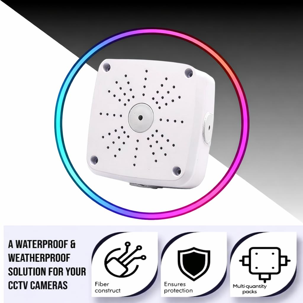5x5” Square Waterproof PVC Junction Box for CCTV Camera, Heavy Duty Outdoor Electrical Enclosure, 3 Entry Inlets, Wire Protection – Pack of 2 — Amazon image 3
