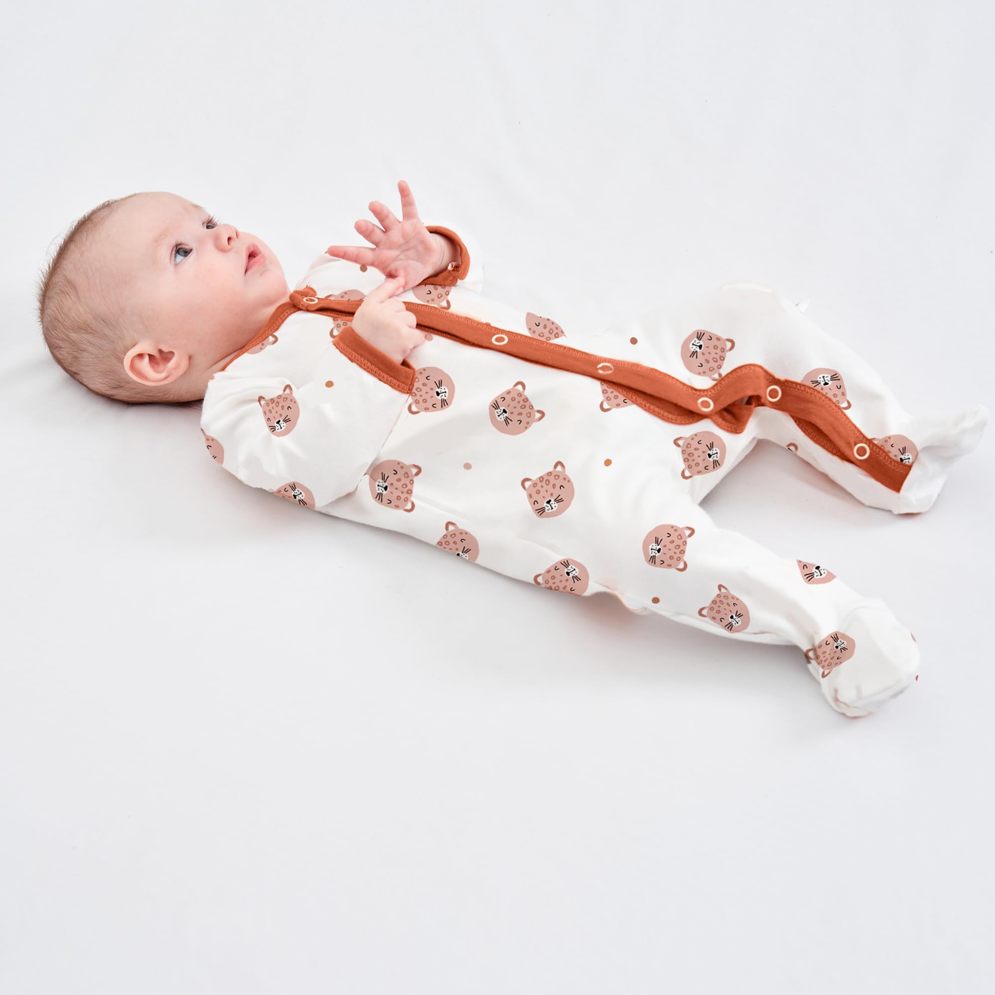Miracle Baby 3 Pezzi Neonato Pagliaccetto Tutine Neonato Cotone Manica Lunga con Bottoni Bambino Pigiama Gr. 56 62 68 per Ragazze Ragazzi
