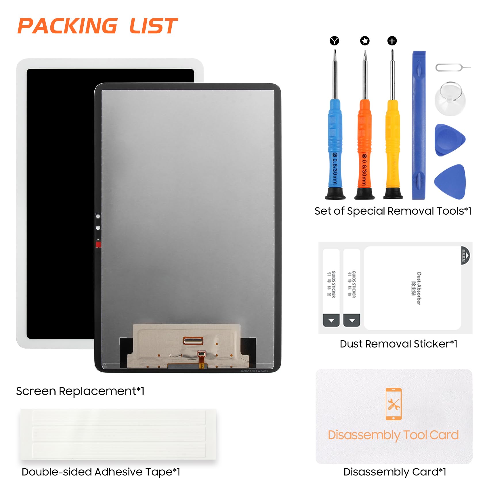 10,95 Zoll LCD Bildschirm für Google Pixel Tablet 2023 Bildschirm Ersatz für Google Pixel Tablet 2023 LCD Display Digitizer Touch Screen Glaspanel Assembly mit Reparatur, Weiß