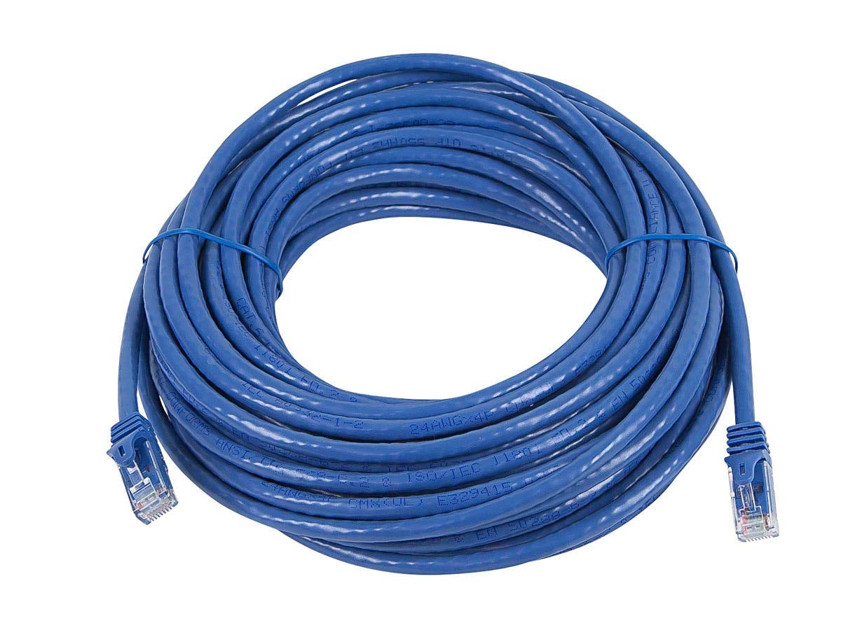 Cable de conexión Ethernet Cat5e, 30 pies, color azul, cable de Internet de red, RJ45, trenzado, 350 Mhz, UTP, cable de cobre puro desnudo, 24 AWG - Serie Flexboot 2