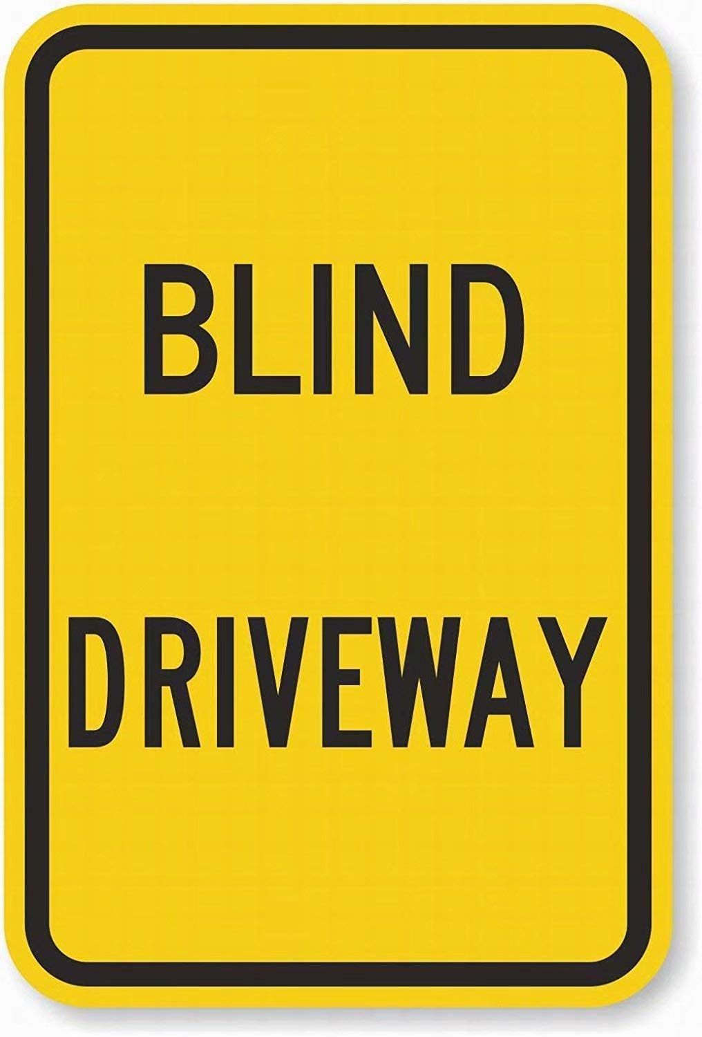 Bonoff Blind Driveway Signs Warning Sign Caution Safety Sign Traffic Road Sign Aluminum Indoor Or Outdoor Signs For Home Office Work 8X12 Inches