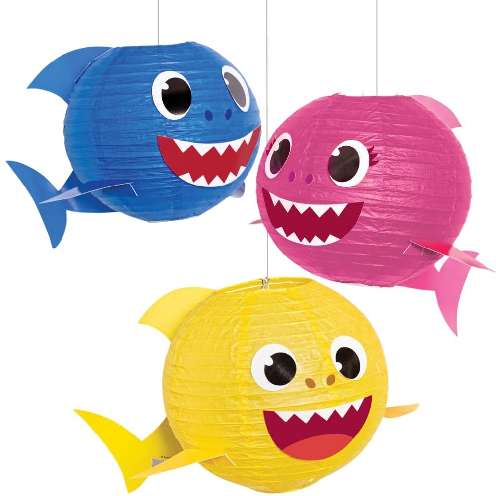 amscan Baby Shark Paper Party Lanterns - 11.75
