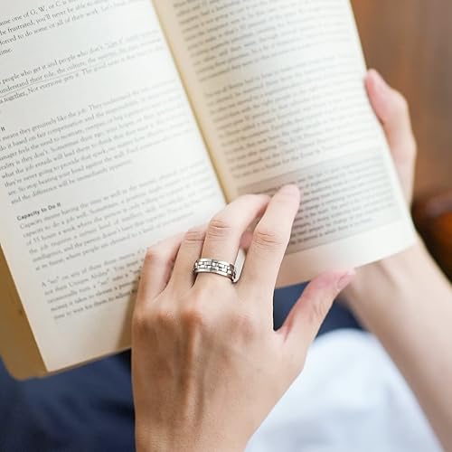 Miniatura 5 de King Will 316L Stainless Steel Spinner Ring for Men-8mm Gear Fidget Spinner Ring in Various Colors, Anxiety Relief and Stress Free Wedding Band