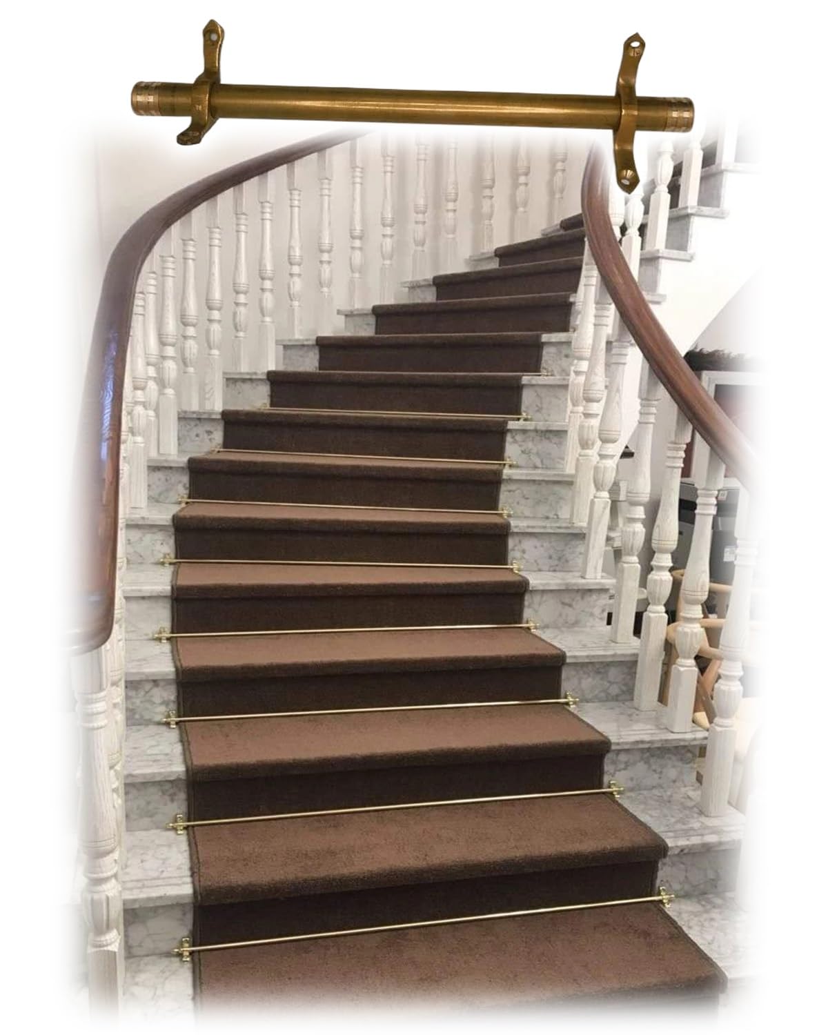 Barre de fixation tapis d'escalier en laiton kit de tringles haut de gamme