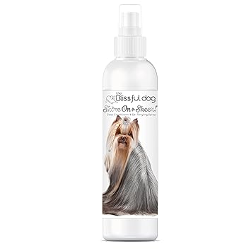 The Blissful Dog Shine-On + Sheen Coat Spray, All Natural Leave in Conditioner and Detangler for Your Dog, 4-Ounce