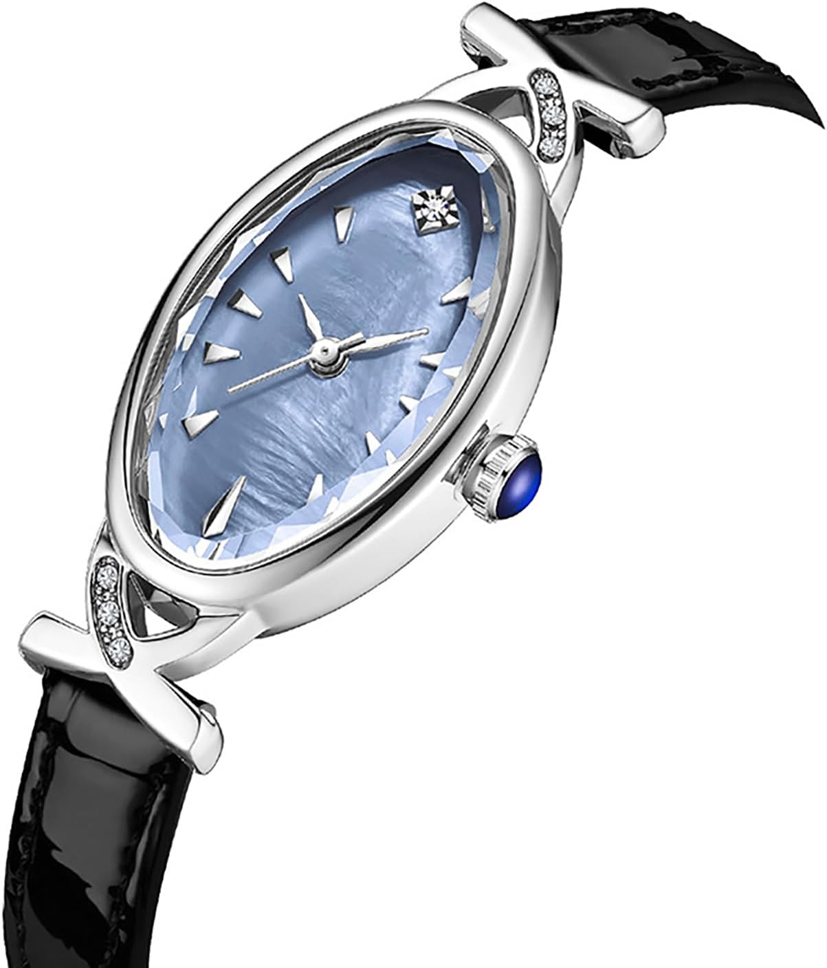 BESTKANG Leather Women's Watch Dainty Vintage Oval Ladies' Watch Elegant Diamond Waterproof Quartz Gold Watches for Women - Image 2