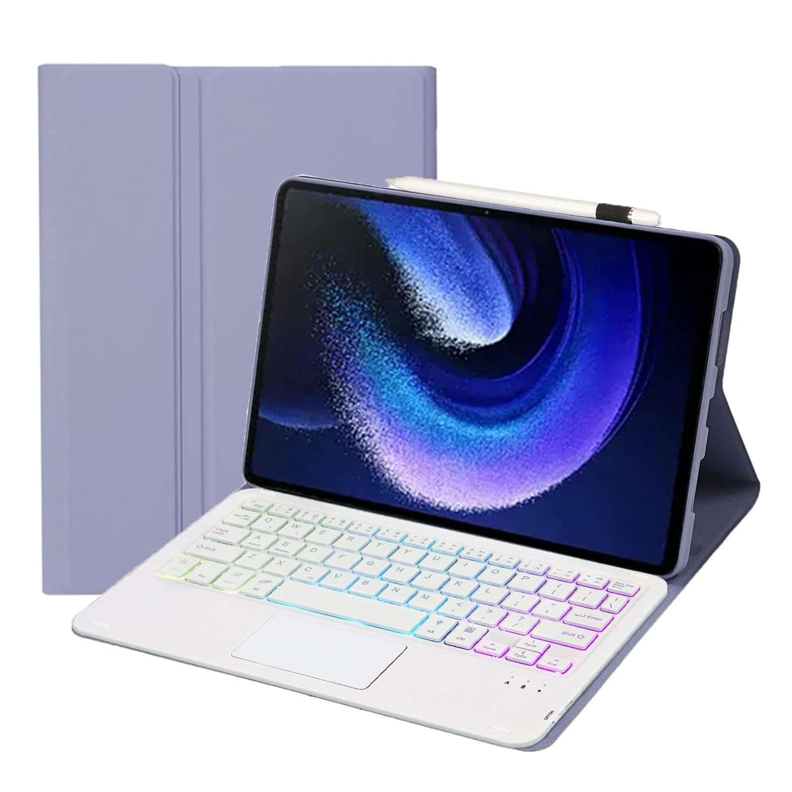 Etui na klawiaturę do Bezprzewodowa Klawiatura Bluetooth z osłoną ochronną dla Mi Pad 6 6 Pro, Przenośna Podstawka ze Skóry PU z wyjmowaną magnetyczną klawiaturą