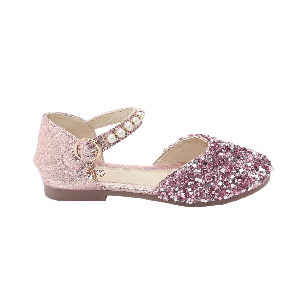 HopscotchBaby Girls Sequin Beaded Mary Jane in Pink Color