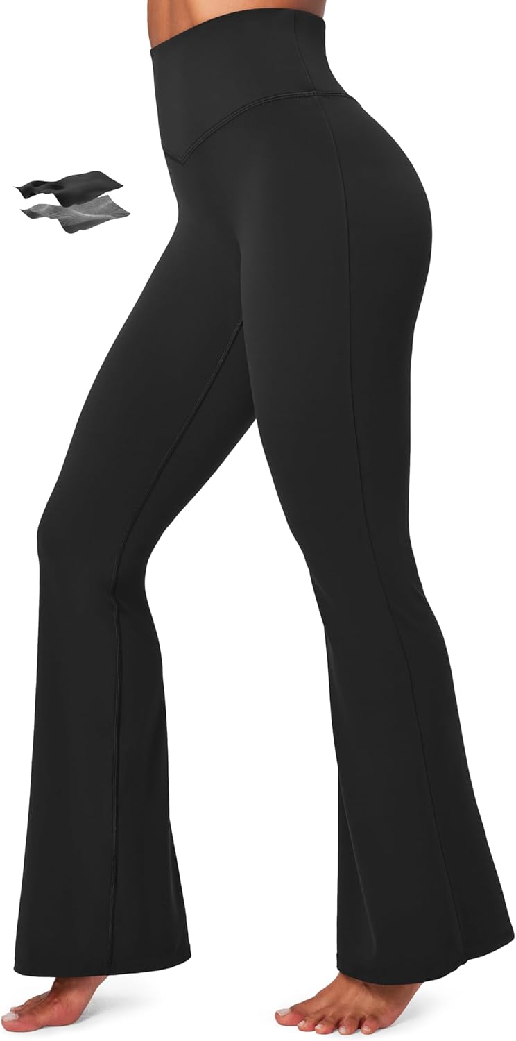 IUGA Flare Leggings for Women Tummy Control Flared Leggings No Front Seam Yoga Pants Women High Waisted Workout Bell Bottoms