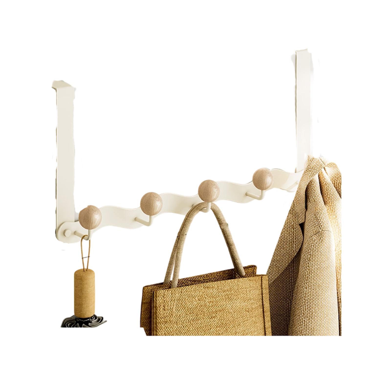 Tsophreniq Quick Install Door Mounted Hook Hanger for Maximizing Closet Entryway Storage Over Door Hook