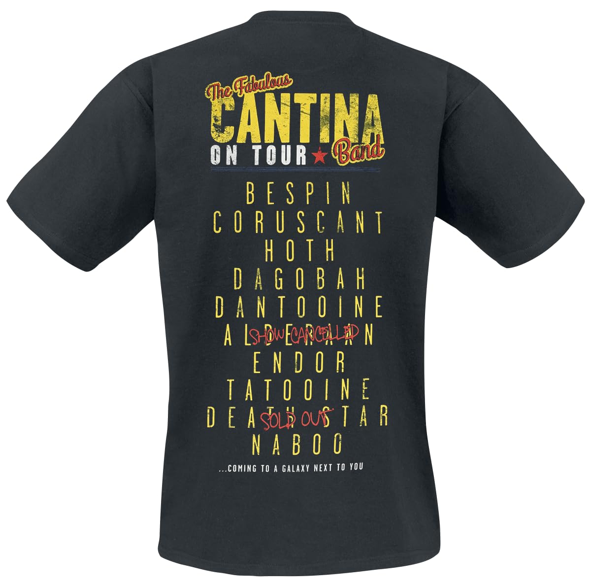Star Wars Cantina Band On Tour Hombre Camiseta Negro Regular