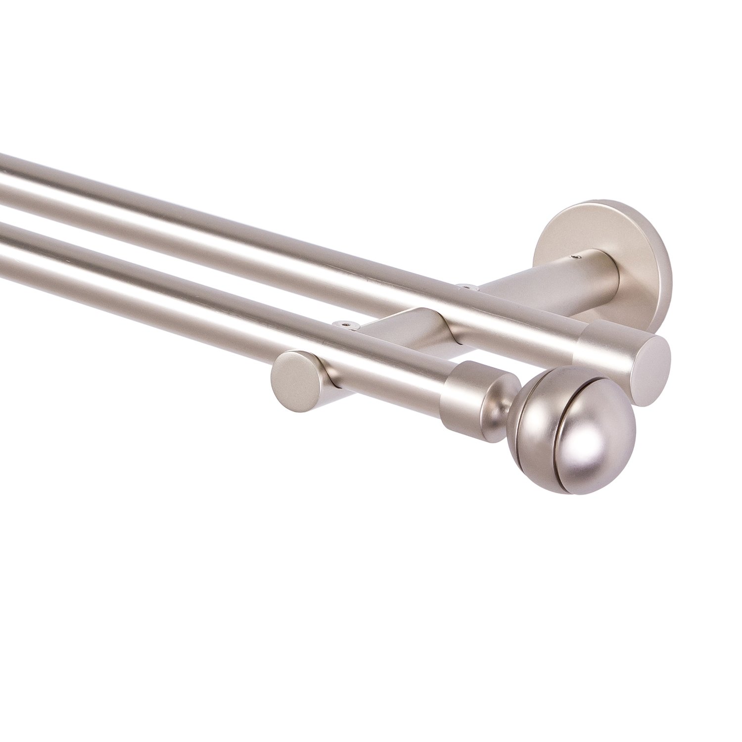 MDEKOR Tringle à rideaux 2 voies en chrome Mat Métal, 180