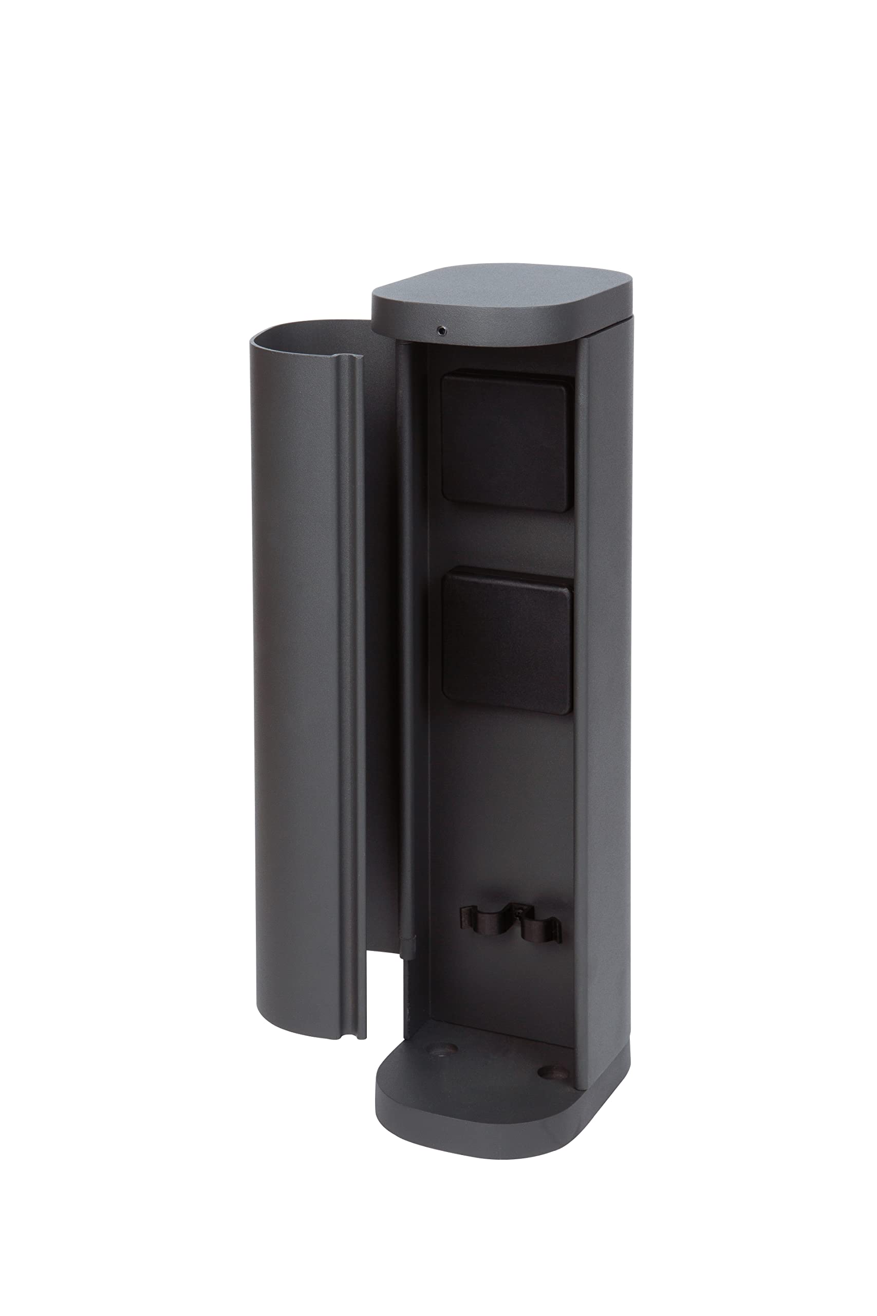 BOLD 19448 Volo Toma de Corriente de Exterior (Columna de enchufes) Antracita (2X Schuko | IP44 Torre de enchufes de Exterior| 3680 Watt | 38,5 x 13,5 x 9,5 cm | Embalaje sin plástico)