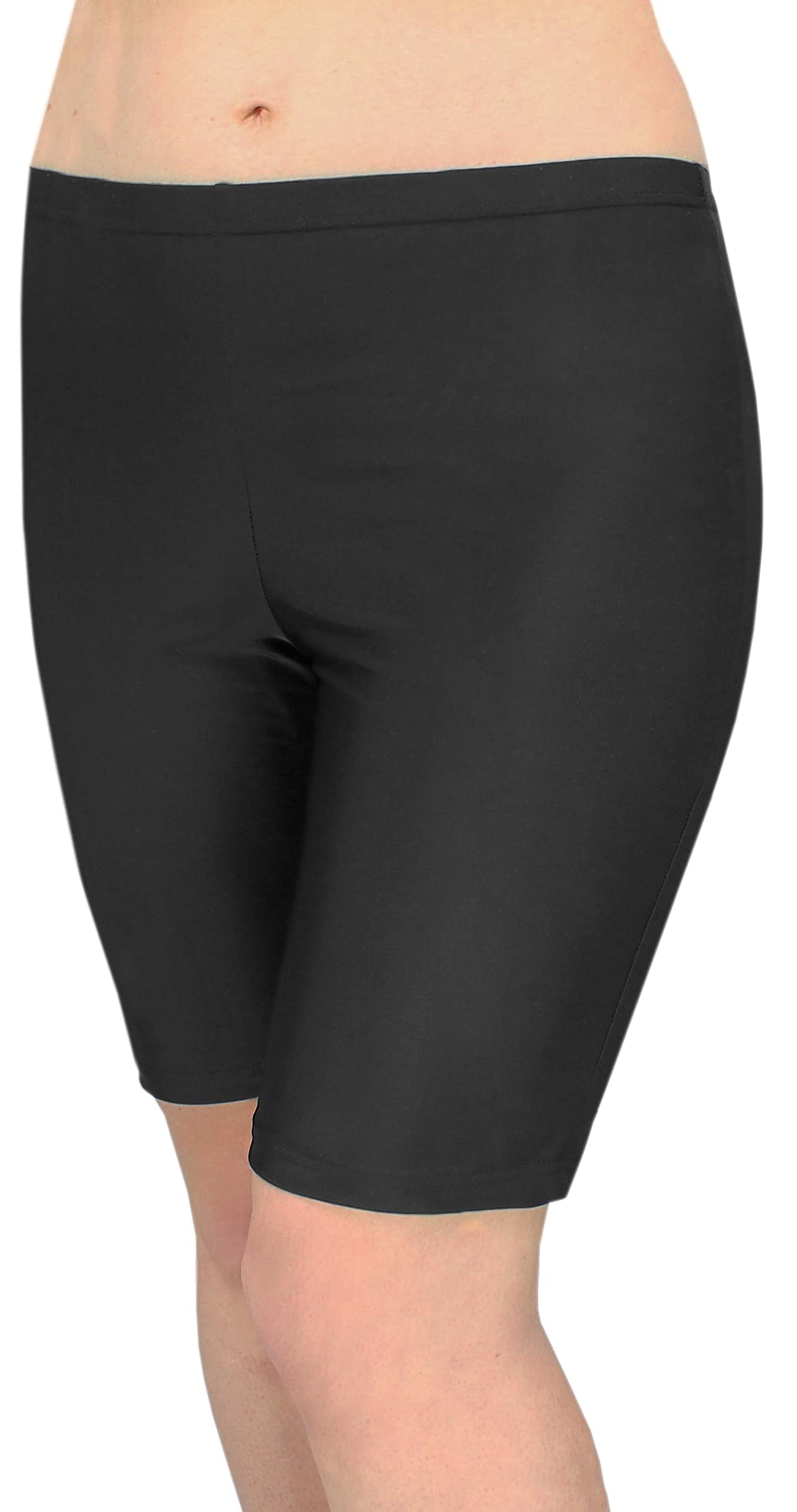 Aquarti Damen Schwimmradler Badehose Schwarz, Größe 54 – Knielange, schnell trocknende Schwimmshorts